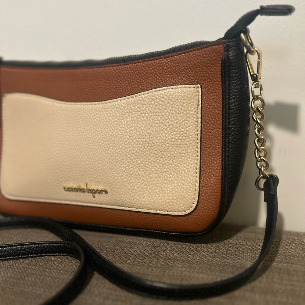 Nanette Lepore Brown and Cream Crossbody Bag - Picture 2 of 9